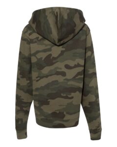 Independent Trading Co. SS4001Y Youth Midweight Hooded Sweatshirt – Forest Camo (back)