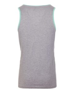 Next Level 3633 Unisex Cotton Tank – Heather Grey/ Cancun (back)