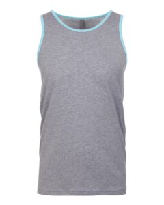 Next Level 3633 Unisex Cotton Tank – Heather Grey/ Cancun