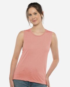 Next Level 5013 Women’s Festival Muscle Tank – Desert Pink (on model)