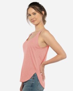Next Level 5033 Women’s Festival Tank – Desert Pink (on model side)