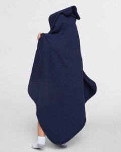 Rabbit Skins 1013 Terry Cloth Hooded Towel with Ears – Navy (on model back)