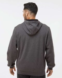DRI DUCK 7040 Men’s Bateman Bonded Power Fleece 2.0 Full-Zip Jacket – Dark Oxford (on model back)