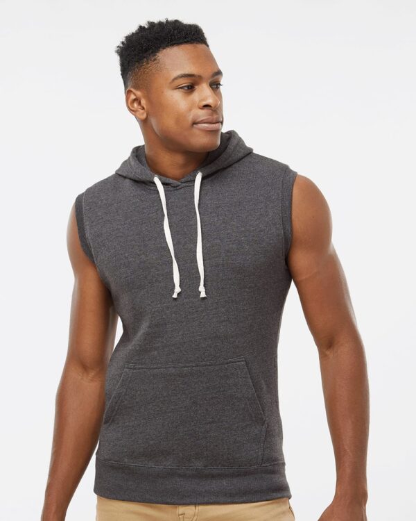 J. America Men’s Triblend Sleeveless Hooded Sweatshirt