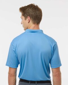 C2 Sport 5900 Men’s Utility Polo – Columbia Blue (on model back)