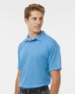 C2 Sport 5900 Men’s Utility Polo – Columbia Blue (on model side)