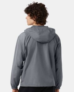Champion CO200 Unisex Packable Anorak Jacket – Graphite (on model back)