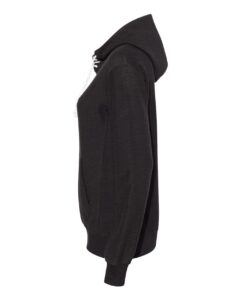 J. America 8694 Women’s French Terry Sport Lace Scuba Hooded Sweatshirt – Black (side)