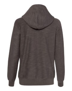 J. America 8694 Women’s French Terry Sport Lace Scuba Hooded Sweatshirt – Charcoal (back)