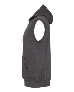 J. America 8877 Men’s Triblend Sleeveless Hooded Sweatshirt – Black Triblend (side)