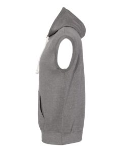 J. America 8877 Men’s Triblend Sleeveless Hooded Sweatshirt – Smoke Triblend (side)