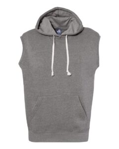 J. America 8877 Men’s Triblend Sleeveless Hooded Sweatshirt – Smoke Triblend