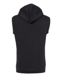 J. America 8877 Men’s Triblend Sleeveless Hooded Sweatshirt – Solid Black (back)