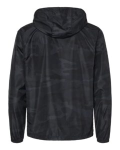 Independent Trading Co. EXP54LWZ Men’s Lightweight Windbreaker Full-Zip Jacket – Black Camo (back)