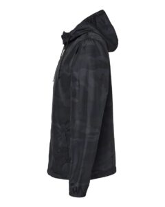 Independent Trading Co. EXP54LWZ Men’s Lightweight Windbreaker Full-Zip Jacket – Black Camo (side)