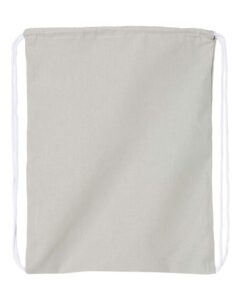 Q-Tees Q4500 Economical Cotton Drawstring Bag – Grey