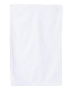 Q-Tees T200 Hemmed Hand Towel – White (side)