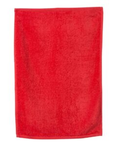 Q-Tees T300 Deluxe Hemmed Hand Towel – Red (side)