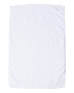 Q-Tees T300 Deluxe Hemmed Hand Towel – White