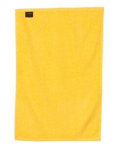 Q-Tees T300 Deluxe Hemmed Hand Towel – Yellow (back)