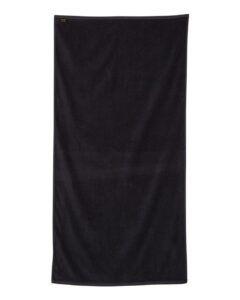 Q-Tees QV3060 Velour Beach Towel – Black (back)