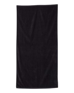 Q-Tees QV3060 Velour Beach Towel – Black