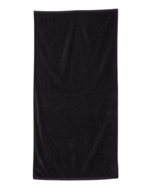 Q-Tees QV3060 Velour Beach Towel – Black