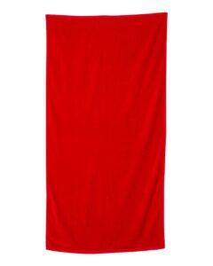 Q-Tees QV3060 Velour Beach Towel – Red