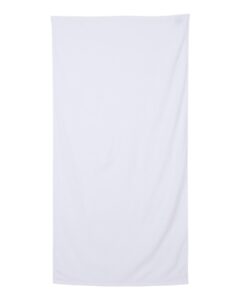 Q-Tees QV3060 Velour Beach Towel – White