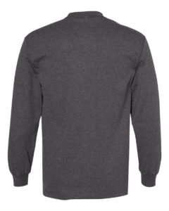 American Apparel 1304 Unisex Heavyweight Cotton Long Sleeve Tee – Heather Charcoal (back)