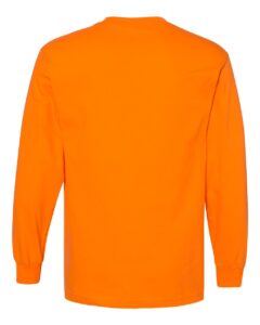 American Apparel 1304 Unisex Heavyweight Cotton Long Sleeve Tee – Orange (back)