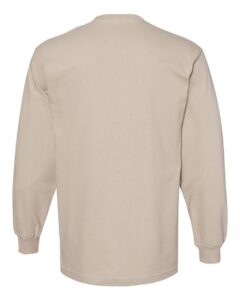 American Apparel 1304 Unisex Heavyweight Cotton Long Sleeve Tee – Sand (back)