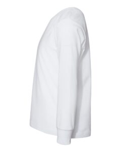 BELLA + CANVAS 3501T Toddler Jersey Long Sleeve Tee – White (side)