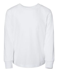 BELLA + CANVAS 3501T Toddler Jersey Long Sleeve Tee – White