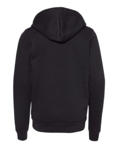 BELLA + CANVAS 3739Y Youth Sponge Fleece Full-Zip Hoodie Sweatshirt – Black (back)
