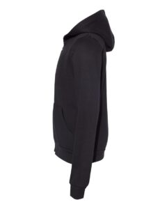 BELLA + CANVAS 3739Y Youth Sponge Fleece Full-Zip Hoodie Sweatshirt – Black (side)