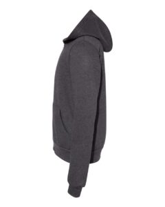 BELLA + CANVAS 3739Y Youth Sponge Fleece Full-Zip Hoodie Sweatshirt – Dark Grey Heather (side)