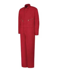 Red Kap CC18EXT Men’s Extended Sizes Zip-Front Cotton Coverall – Red