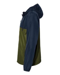 Independent Trading Co. EXP54LWZ Men’s Lightweight Windbreaker Full-Zip Jacket – Classic Navy/ Army (side)