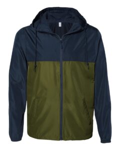 Independent Trading Co. EXP54LWZ Men’s Lightweight Windbreaker Full-Zip Jacket – Classic Navy/ Army