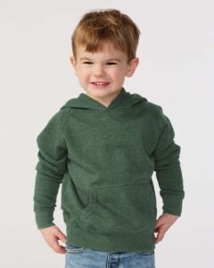 Independent Trading Co. PRM10TSB Toddler Special Blend Hooded Raglan Sweatshirt – Moss (on model)