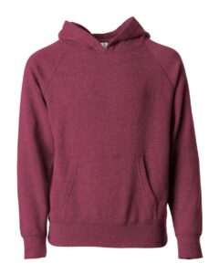Independent Trading Co. PRM15YSB Youth Lightweight Special Blend Raglan Hooded Sweatshirt – Crimson
