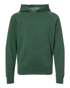 Independent Trading Co. PRM15YSB Youth Lightweight Special Blend Raglan Hooded Sweatshirt – Moss