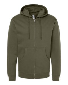 Independent Trading Co. SS4500Z Unisex Midweight Full-Zip Hooded Sweatshirt – Army