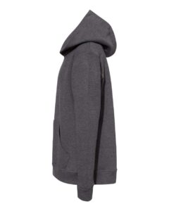 Hanes P473 Youth EcoSmart® Hooded Sweatshirt – Charcoal Heather (side)