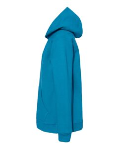 Hanes P473 Youth EcoSmart® Hooded Sweatshirt – Teal (side)