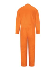 Red Kap CC14T Men’s Tall Snap-Front Cotton Coverall – Orange (back)