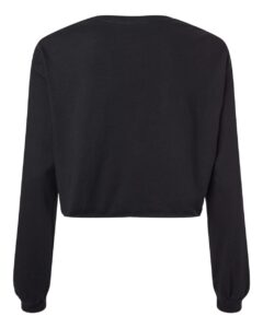 BELLA + CANVAS 6501 Women’s FWD Fashion Crop Long Sleeve Tee – Black (back)