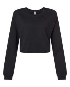 BELLA + CANVAS 6501 Women’s FWD Fashion Crop Long Sleeve Tee – Black