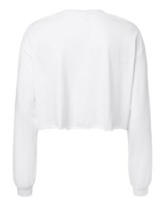BELLA + CANVAS 6501 Women’s FWD Fashion Crop Long Sleeve Tee – White (back)